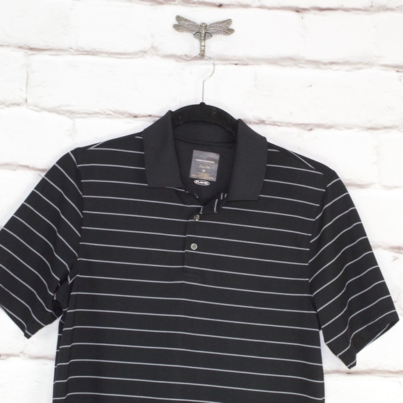 Greg Norman Tasso Elba Black White Play Dry Polo M - Picture 2 of 8